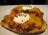 Ground Beef and Salsa Stuffed Potatoes. Recipe by Kittencalskitchen
