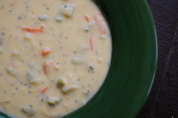 Panera Broccoli Cheese Soup. Photo by run for your life