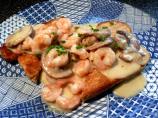 Shrimp Newburg on Toast Points