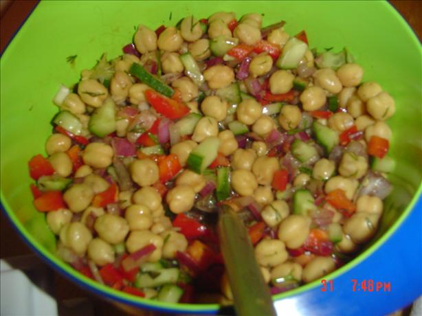 Low Fat Chickpea Salad (Kosher-Pareve). Photo by Smadar's Sane Way &copy;