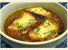 Five-Onion Soup With Scallion and Gruyere Croutons. Recipe by PanNan