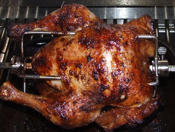 Garlic-Lemon Rotisserie Chicken With Moroccan Spices. Photo by Peter J