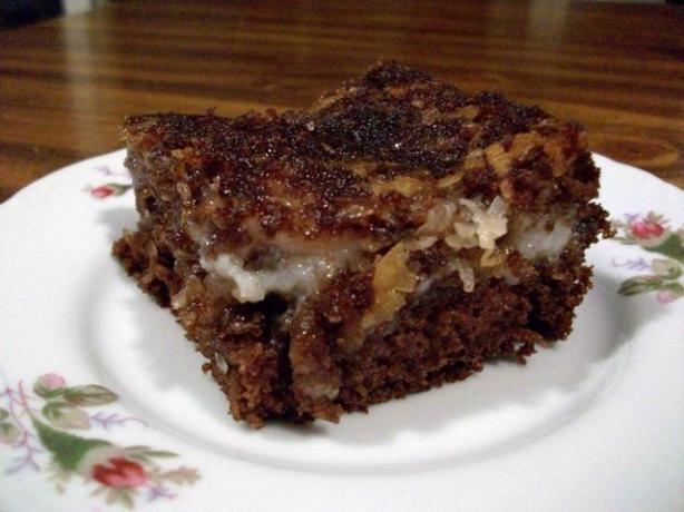 German Chocolate Upside Down Cake. Photo by 2Bleu