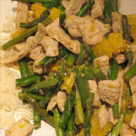 Orange Pork and Asparagus Stir-Fry. Photo by yogiclarebear