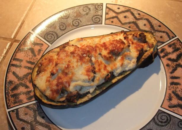 Moussaka-Style Stuffed Eggplant (Aubergine). Photo by Transplanted English Rose