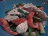 Chicken and Ziti With Asparagus in a Creamy Sauce
