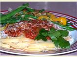 Roasted Red Pepper & Tomato Sauce over Linguine