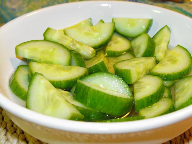 Cucumbers in Vinegar. Photo by Chef PotPie