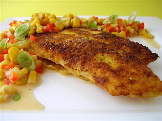 Southern-Cornmeal Crusted Catfish With Crunchy Corn Relish. Photo by Thorsten