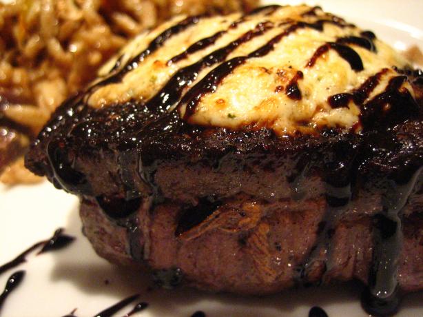 Filet Mignon W/Balsamic Syrup & Boursin Cheese. Photo by troyh