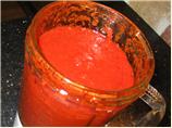 Red Chili Sauce  (To Be Used With Traditional Tamales). Photo by Claire de Luna