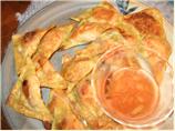 Salmon Won Tons With Ginger & Red Vinegar Dipping Sauce