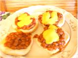 Pork & Beans & Cheese Open Face Sandwiches