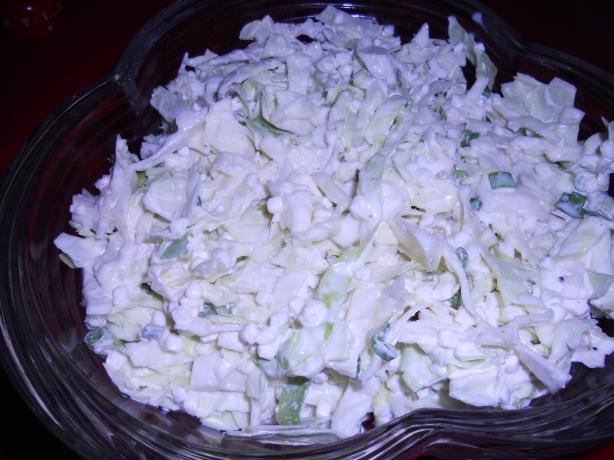 Low Fat Creamy Cabbage and Onion Salad. Photo by True Texas