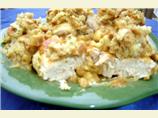 Skillet Chicken, Stuffing and Gravy. Photo by lets.eat