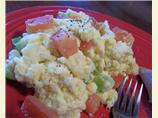 Fluffy Cheese and Tomato Scrambled Eggs