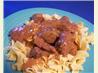 Beef Cubes over Egg Noodles. Recipe by *Parsley*