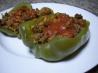 Ground Beef Stuffed Green Bell Peppers. Recipe by Cindy Hartlin