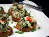 Garlic Bread Topped With Crab Meat and Spinach. Recipe by Rita~