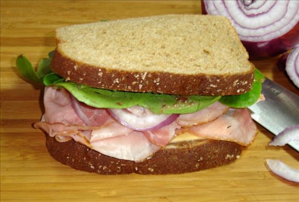 Ham and Spinach Sandwich With Raspberry. Photo by lets.eat