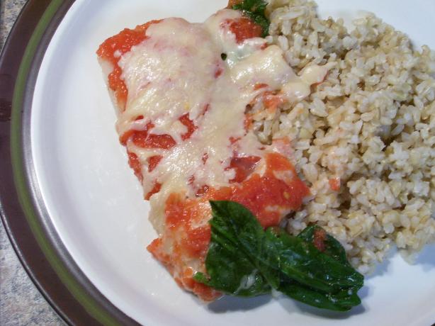 Baked Fish With Spinach and Tomatoes. Photo by DbKnadler