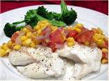 Poached Haddock With Corn Relish