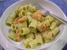 One Pan  Pasta With Creamy Shrimp and Pesto Sauce