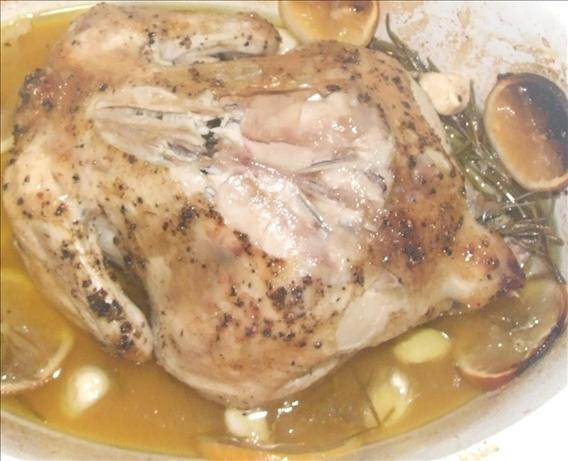 Oven-Roasted Chicken With Forty Garlic Cloves. Photo by Peter J