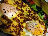 Dutch Uitsmijter: Fried Ham and Eggs With Mustard Cheese. Photo by - Carla -