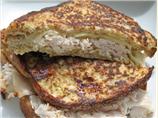 French-Toasted Ham, Turkey and Cheese Sandwich