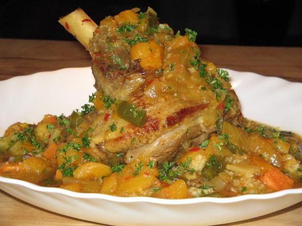 Lamb Shanks  & Apricots. Photo by The Flying Chef