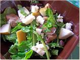 Wilted Arugula , Mushroom, Pear and Blue Cheese Salad