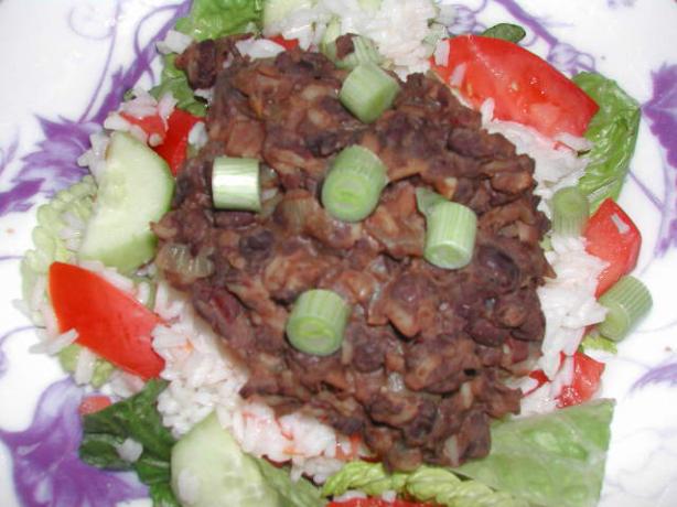 Refried Black Bean Salad. Photo by Kumquat the Cat's friend