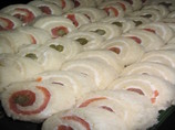 Smoked Salmon Asparagus Pinwheels (Party Sandwiches). Photo by Canadian Cookie
