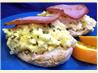 English Muffin With Scrambled Egg and Ham
