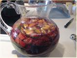Punch Bowl Sangria With Fruit Juice Cubes