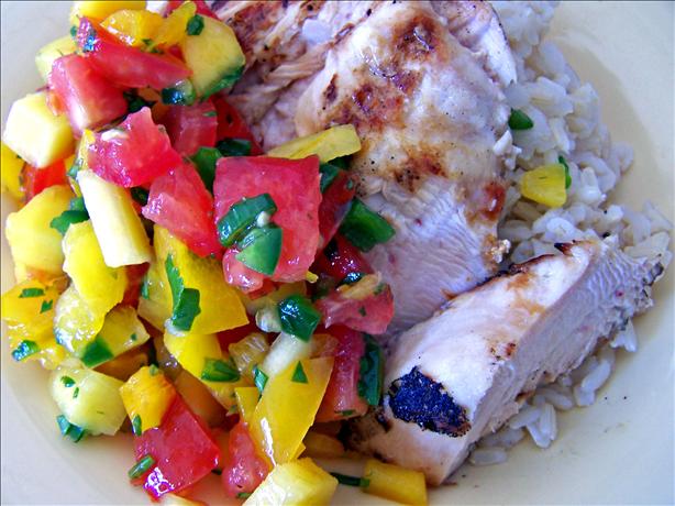 Garlic Lime Grilled Chicken With Mango Salsa. Photo by Rita~
