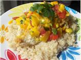 Garlic Lime Grilled Chicken With Mango Salsa. Photo by startnover