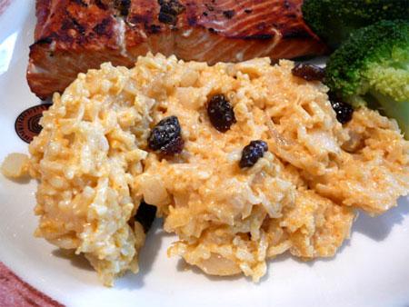 Coconut-Raisin Rice Pilaf. Photo by Mikekey