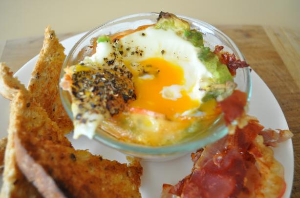 Baked Eggs and Avocados. Photo by I'mPat