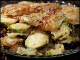Roasted Brussels Sprouts and Potato Gratin