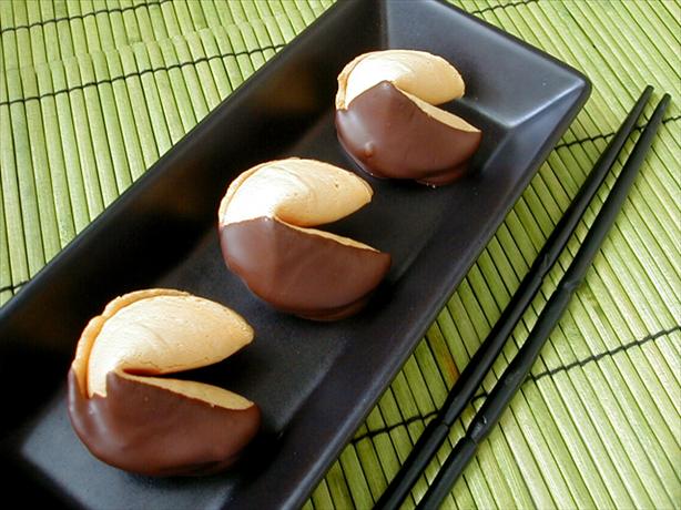 Chocolate-Dipped Fortune Cookies. Photo by ms_bold