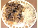 Open-Face Sliced Pork-N-Mushroom Sandwich With Gravy