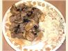 Open-Face Sliced Pork-N-Mushroom Sandwich With Gravy. Recipe by VickyJ