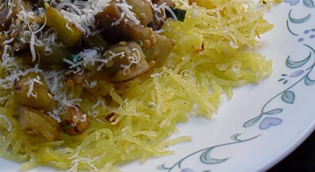Properly Prepared Spaghetti Squash. Photo by PaulaG