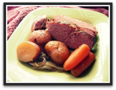 Crock Pot Apple and Brown Sugar Corned Beef. Photo by alicatcooks