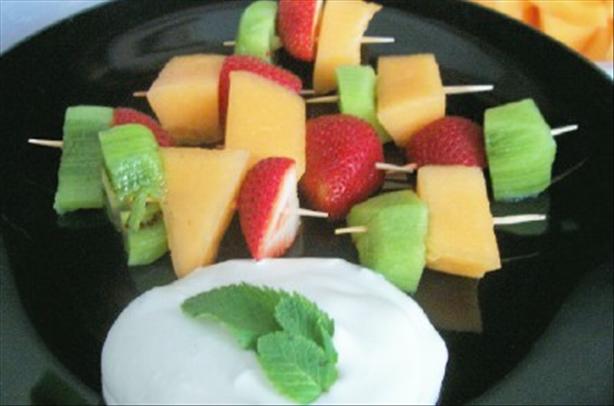 Fruit Kebabs With Honey Cream. Photo by lauralie41