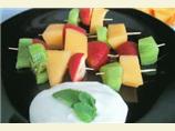 Fruit Kebabs With Honey Cream