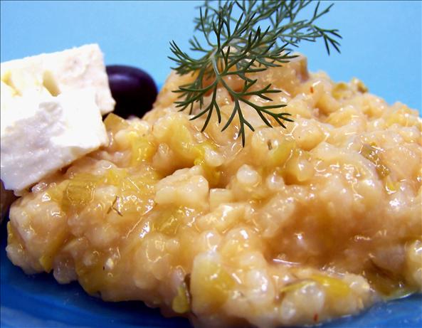 Prassorizo (Greek Leek Risotto). Photo by PaulaG
