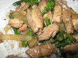 Spicy  Stir-Fried Pork, Asparagus, and Onions With Lemon Grass